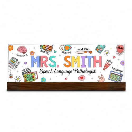 Personalized Speech Therapist Desk Name Plate
