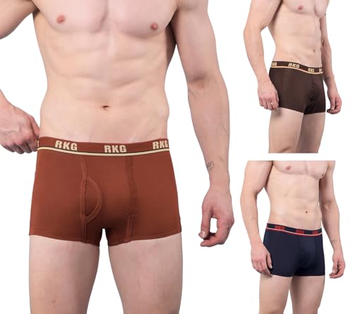 Image of RKG Men's Cotton Trunks Soft & Breathable Innerwear | Comfortable Stretch Fit Everyday Underwear | Durable Elastic Waistband | from Dollar Brand
