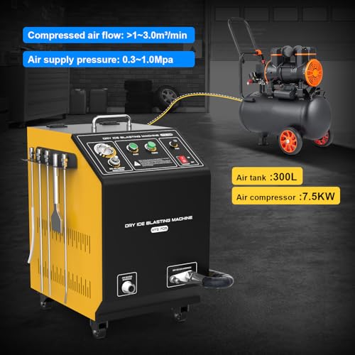 110V Dry Ice Blasting Machine,HTS705 Industrial Dry Ice Blasting Cleaning Machine,Dry Ice Blast Cleaners for Removing All Kinds of Intractable Dirt Quickly.