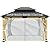 GARTOO 11' x 13' Wooden Gazebo Curtains Part - Outdoor Hardtop Patio Gazebo Canopy Netting Walls with Zipper, Breathable Mesh and Privacy Curtain