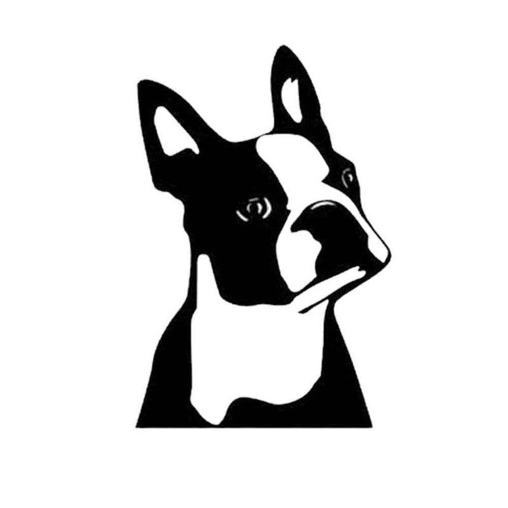 Handmade By Stukk Black Stukk Stickers Boston Terrier Dog Breed Fun Window Laptop Stickers Vinyl Decal, 7.6Cm X 11.4Cm