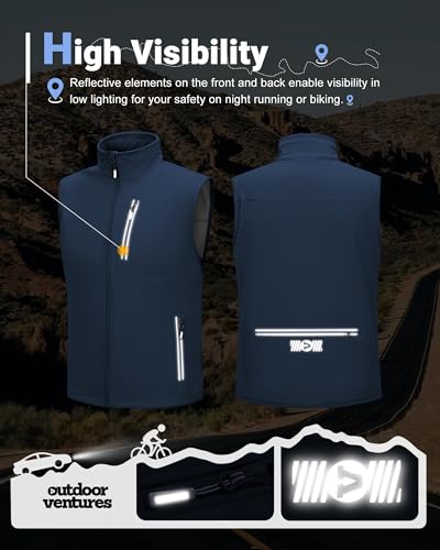 Outdoor Ventures Men's Windproof Softshell Vest Outerwear Lightweight Sleeveless Jacket for Running Golf Hiking Travel3