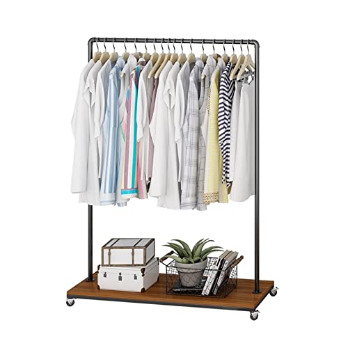 Perchero de pie, estilo retro industrial, con barra individual para colgar ropa, ideal para trajes, vestidos, bufandas y zapatos. Perchero móvil para dormitorio, entrada, oficina, 120 x 40 x 160 cm.