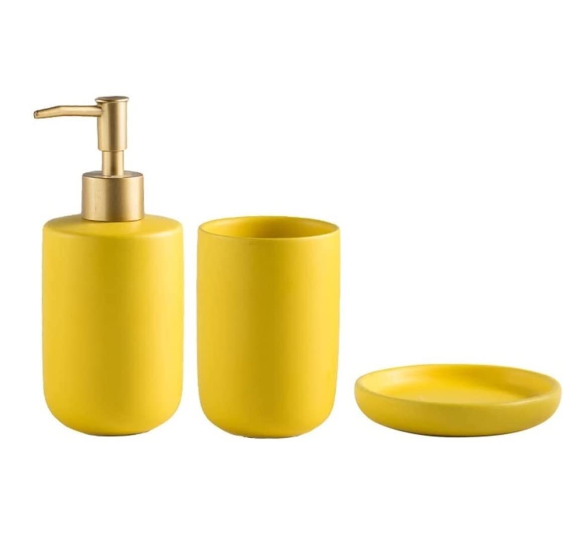 Badzubehör Set Badezimmer Set Bad-Accessoires-Set Keramik-Seifenspender-Set Mit Seifenschale Und Mundwasserbecher, Einfarbiges Zubehör-Set Für Badezimmer Badezimmer Zubehör Set Badezimmerzubehör-Set (