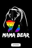  Mama Bear Lgb Notebook: Matte Finish Cover, Planner, Journal, Lined College Ruled Paper, Diary, 6x9 120 Pages