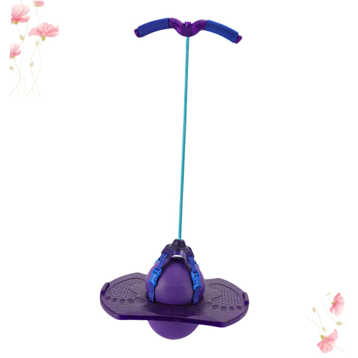 Ballon Sauteur avec Poignée Violet pour Garçon et Filles – de Sport Amusant Extérieur – Balle Rebondissante avec Corde Élastique et Pompe – Accessoire de Fitness Couleur Aléatoire