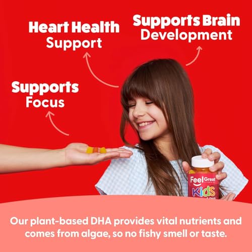 Image of Feel Great Vitamin Co. Complete DHA Gummies for Kids | with Omega 3 6 9 + DHA, Vitamin C | Supports Healthy Brain Function, Vision & Heart Health | Gluten Free, Vegetarian | 90 Gummies