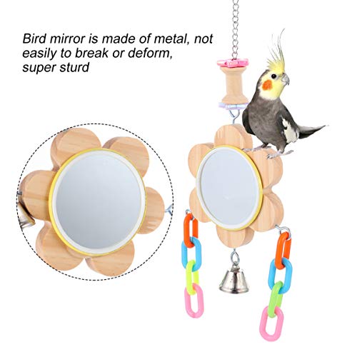 VILLCASE PÃ¡ssaro Espelho BalanÃ§o Gaiola de Madeira Animal de EstimaÃ§Ã£o Rede Dentes Brinquedo de
