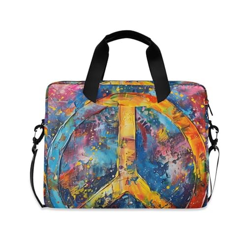 Maletín para portátil 13-15.6 pulgadas Rainbow Peace Sign miniatura 1