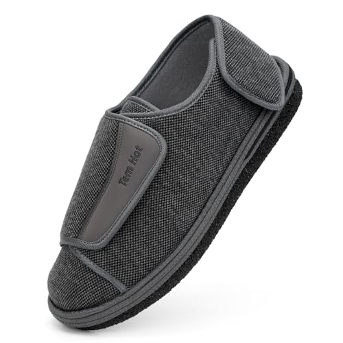 TemHot Diabetic Shoes for Men Women, Extra Wide Slippers for Swollen Feet, Wide Toe Box Adjustable...