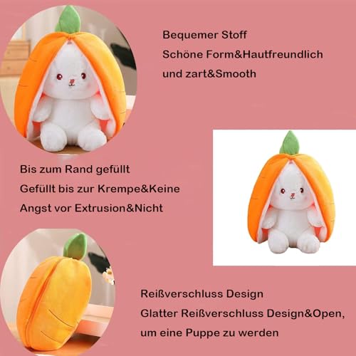 Kuscheltier Hase 18cm Erdbeer Design - süßes Plüschtier für Kinder