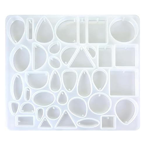 ZYOMVUN Moldes Resina Epoxi Colgante, Juego de Mold de Silicona, moldes de silicona para pendientes, Accesorios para Hacer Colgante, Llavero, Joyería, DIY, Manualidades, Decoración