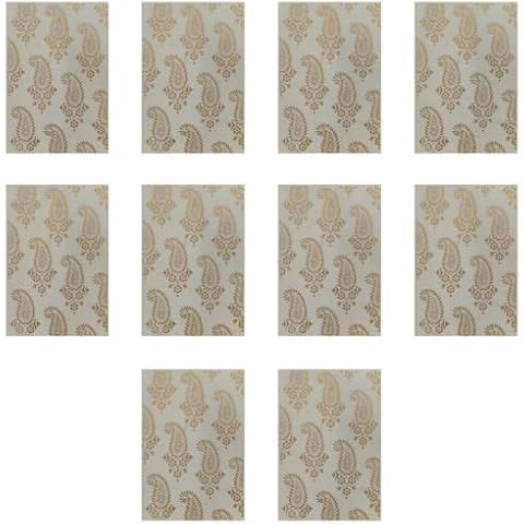 Purpledip White Paisley Handmade Paper Cards Cover