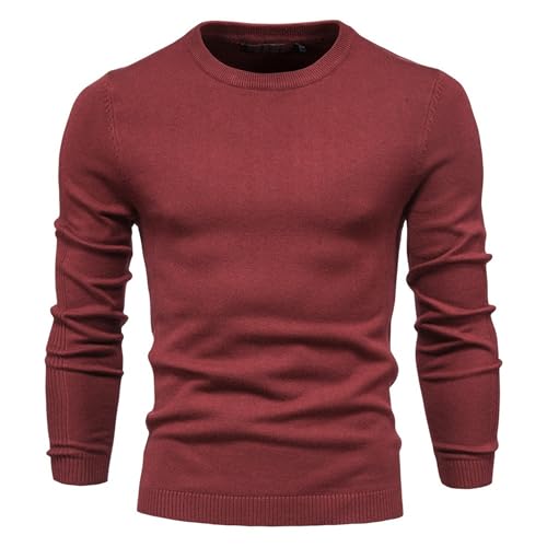 JEKE-DG Men's Lightweight Basic Knitted Pullover Fashion Stretch Solid Sweater Crew Neck Casual Warm Sweaters2