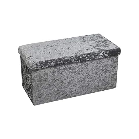 HomeHarmony Crushed Velvet Storage Ottoman Seat Cover