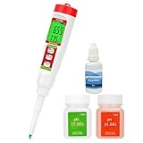 Digital Food pH Meter YINMIK pH Meter Food Fermentation with Calibration Solution Kit pH Test Strips for Food Spear Tip pH Meter Probe for Dough Sushi Rice Fermenting Sausage Meat Soap Cheese …