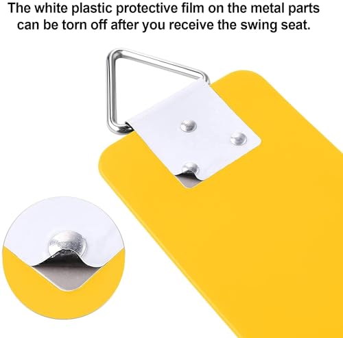 Image of Heavy Duty Flexible EVA Plastic Swing Seat with Metal Triangle Ring for Kids & Adults - Yellow | 300KG Weight Limit