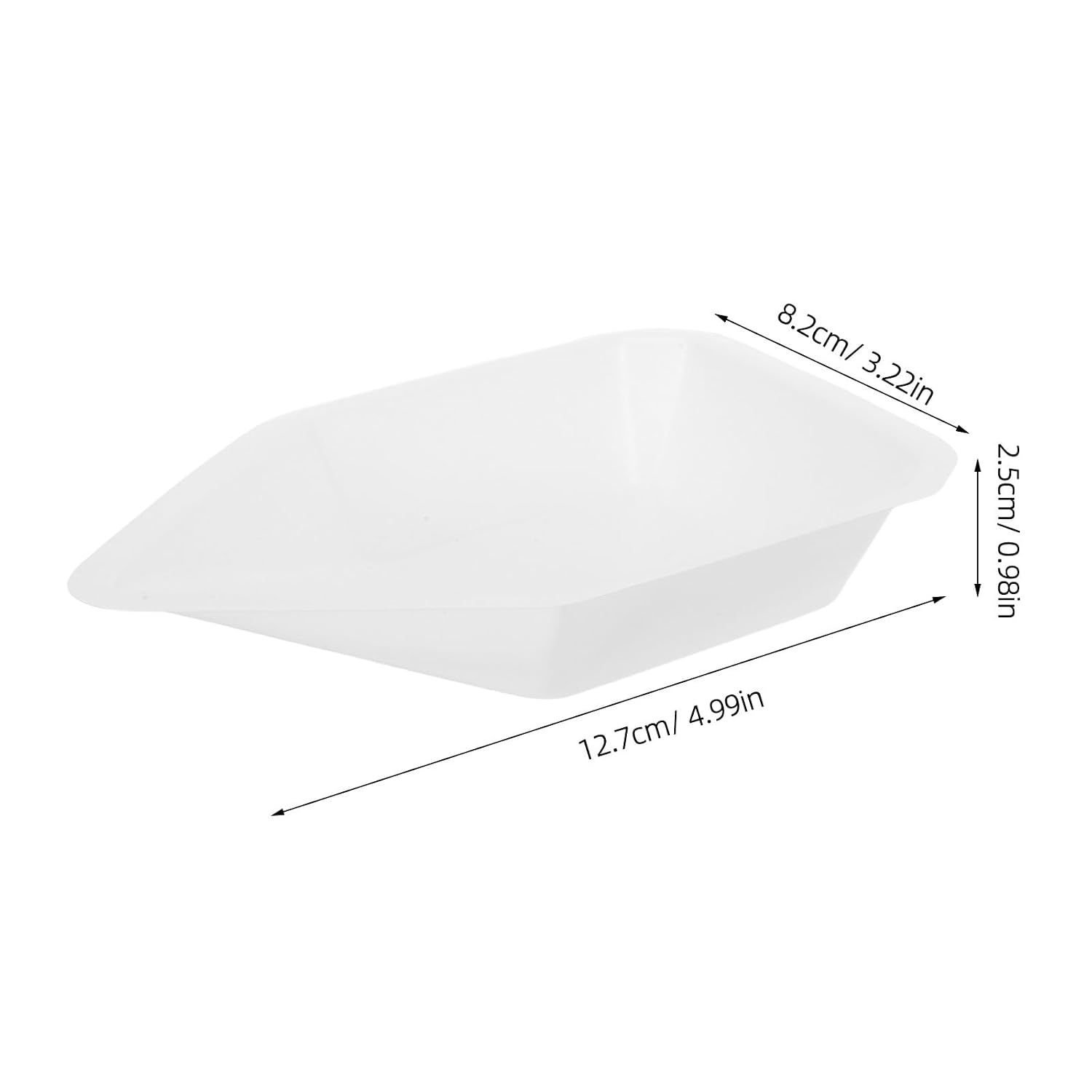 20PCS Weighing Dish: Plastic Pour Weigh Boats - Plastic Scale Trays for Powder Weight, Epoxy, Food Sample, Polystyrene Lab Dish, Container Pans 5x3.23x0.98in