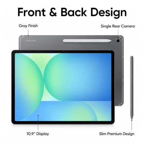 Image of Samsung Galaxy Tab S10 FE 5G Tablet, 128GB, Gray, Verizon, 10.9 inch Display, S Pen Included