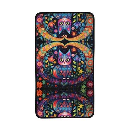 WBQLSL Colored Tabby cat Patterned Sports Towel (16x28 inches) - Lightweight Quick-Drying Absorbent Towel, Suitable for Swimming, Fitness, Yoga, etc.