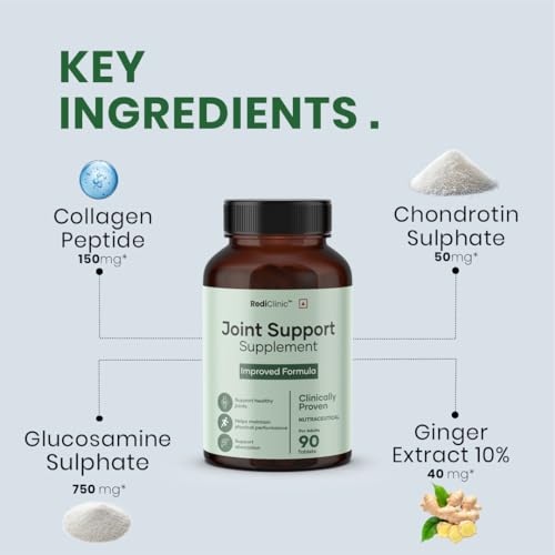 Image of Joint Support Tablets for Men and Women | Glucosamine Chondroitin and MSM, Ginger Extract |Joint Pain, Joint Cartilage Support & Muscle Health | Pack of 2-90 Tablets