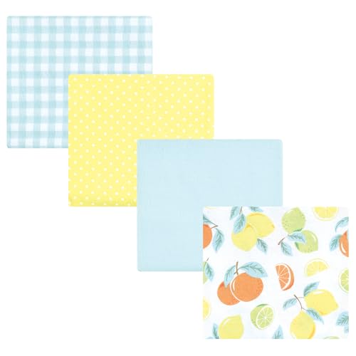 Image of Hudson Baby Unisex Baby Cotton Flannel Receiving Blankets, Citrus Mint, One Size