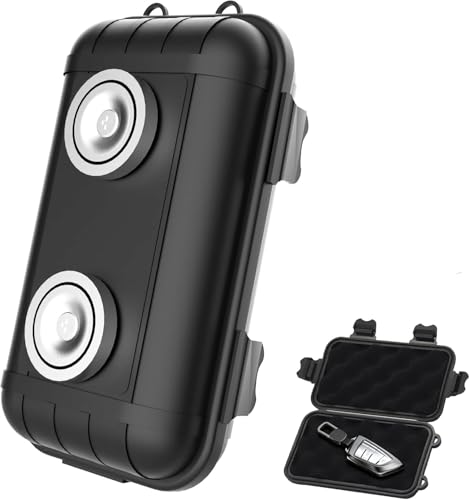 Image of Magnetic Key Box, Magnetic Key Holder Under Car, Hide a Key Magnetic Car Waterproof Key Holder Hider Key Case for Outside Travel, Hide a Key Box for Cars, SUV, Truck - Black, 1 Pack