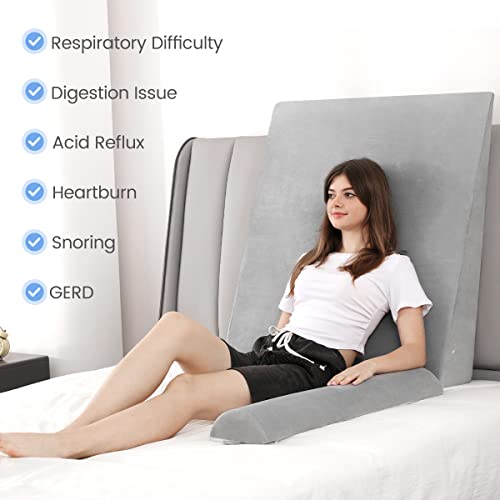 Oasisspace - Extra Large Orthopedic Bed Wedge Pillow Set, Memory Foam Sitting For Adults, For Sleeping, Gred And Acid Reflux (7.5''Hx35''Lx32''W) #TOP5