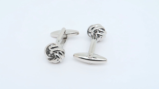 Mancuernillas de Nudo Plateado para Camisa miniatura 7