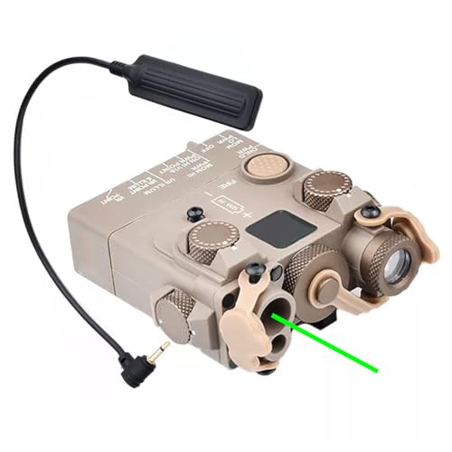 Nylon DL-A2 Aiming Laser Sight Box(with Infrared IR Laser + LED White Flashlight & Mount+Visible Green Laser) & Modular Remote Wire Pressure Switch, DE