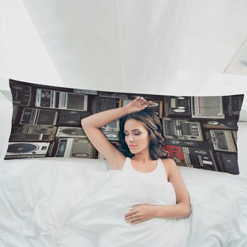 Housse de coussin de corps rétro radio pour décorer un canapé ou une chambre