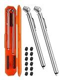 AstroAI Pencil Tire Pressure Gauge 2 Pack (10-75PSI, 10-120PSI ±2% Span), Valve Caps with Case, Stainless Steel Body, and Metal Made Nozzle 3 Measurements for Cars, Bikes, Vehicles, Pickups