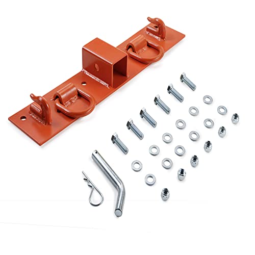 ONECHOI Tractor Bucket Hooks Bolt on Hooks 2 Receiver G70 Grade Grab Hooks Forged D Rings Tow Hook Bolts for Universal Tractor Buckets (Orange 1.5 Bolt)
