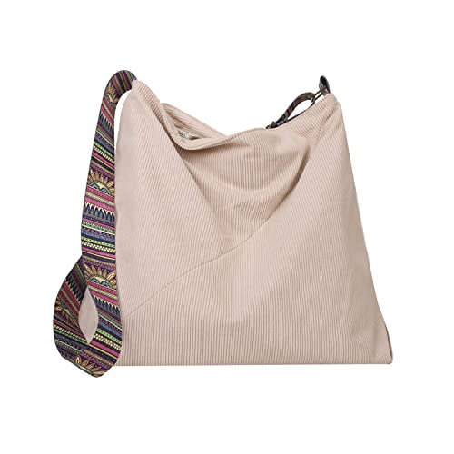Image of JARKJARD Women Corduroy Tote Bag Large Shoulder Hobo Bag for Women Boho Casual Handbag Purse