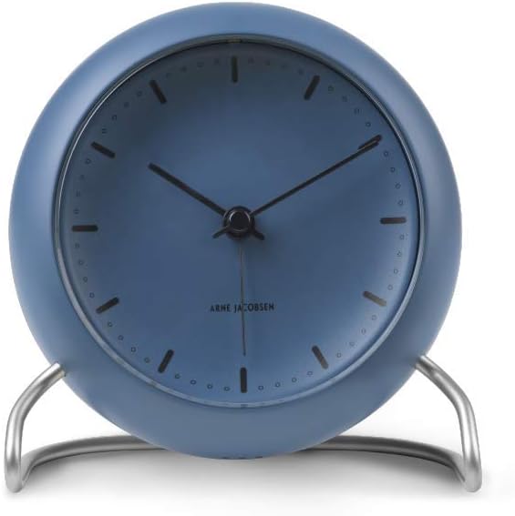 Arne Jacobsen Table Clock, Plastic Glass, Blue, 11 cm