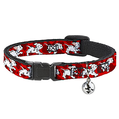 Buckle-Down DC-BABKSR-WDY179-0.5-M Breakaway Cat Collar - Dalmatians Running/Paws Reds/White/Black cover
