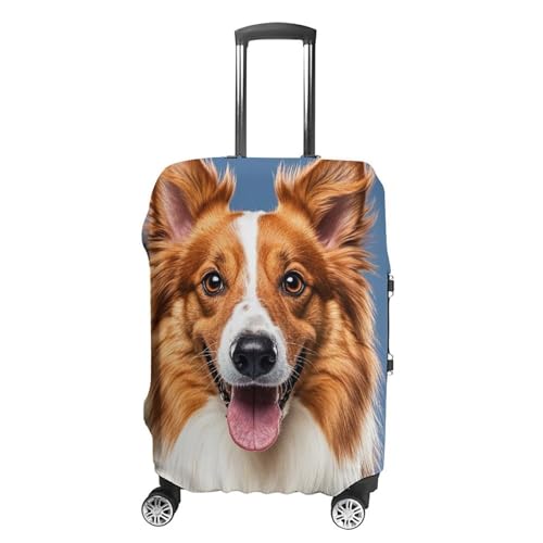 Cute Collie Dog Luggage Cover Washable Elastic Suitcase Cover, Anti Scratch Personalized Suitcase Protectors, Fashion Baggage Covers For Travel