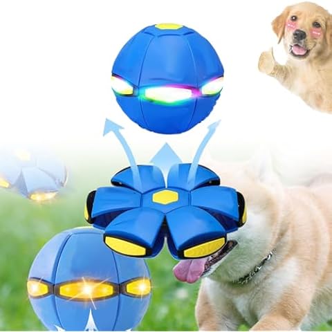 Viclemar The Doggy Disc Ball, Ancientflow Dog Toy, Ancienflow, Doggie Disc Ball, for Large Medium Small Dogs, Doggie Disk Ball with Lights, Portable Pet Toy Doggie Flying Saucer Cover