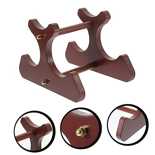 Soporte para botellas de vino de madera color rojo oscuro miniatura 5