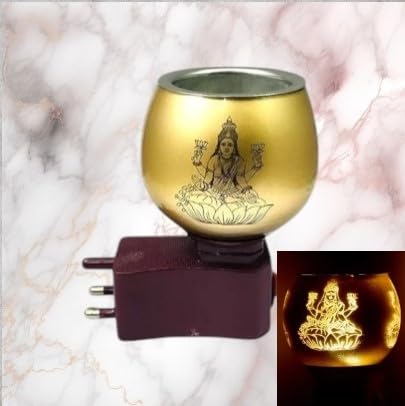ANI DIVINE Multipurpose Maa Laxmi Night lamp Kapoor Dani/Electrical Machine/Incense-Aroma Burner/Camphor Diffuser Steel Ceramic for Puja, Mosquito, Home