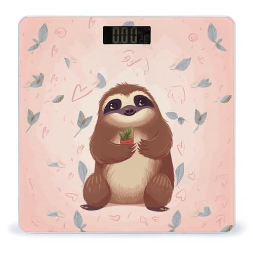 Báscula Digital Cute Sloth en Vidrio Templado miniatura 1