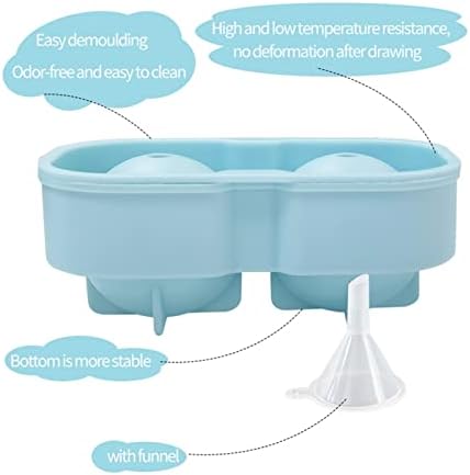 2 Cavity Round Ice Cube DIY Whiskey Ice Ball Silicone Ice Making Tools Tray for Kids and Adults