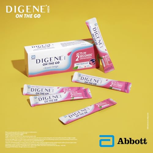 Image of Digene Insta Mint On the Go - Pack of 5x10ml Antacid Antigas | Acts in 2 Seconds | Instant Relief from Acidity, Gas, Bloating, Heartburn and Indigestion | Anytime, Anywhere Convenience Pack | No Added Sugar | Doctor's No.1 Antacid Brand| Improved Mint flavor| Pack of 5x10ml