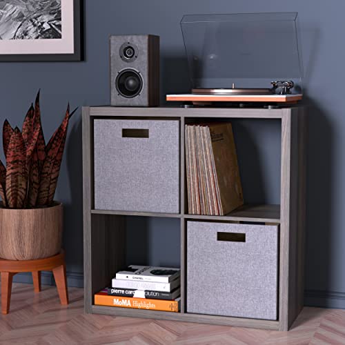 Image of ClosetMaid 4-Cube Decorative Open Back Storage Organizer, Graphite Gray