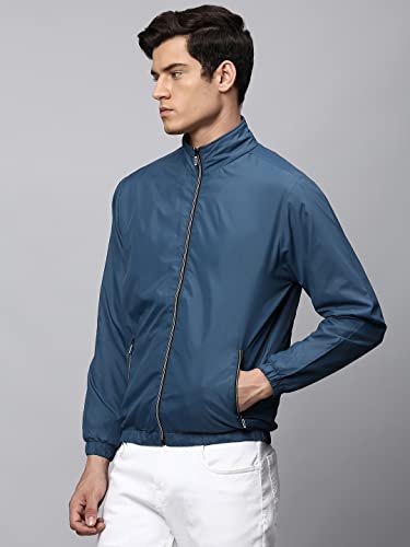 Image of Dennis Lingo Polyester Regular Fit Full Sleeves Men's Solid Shell Jacket with 2 Pockets - Lightweight Casual Winterwear for Men
