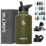 COKTIK 64 oz/Half Gallon Vacuum Insulated Jug, Double Walled Stainless Steel Sports Water Bottle wit