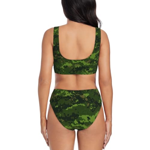 Bikini de camuflaje digital con giro frontal que realza el busto sin oprimir 4