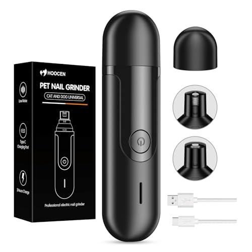 HOOCEN Dog Nail Grinder, Quiet and Low-Vibration Dog Nail Trimmers