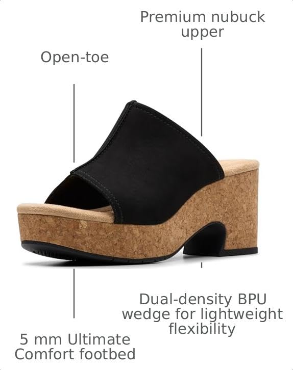 Image of Clarks Women's Nerisa Vine Cork Heeled Sandal