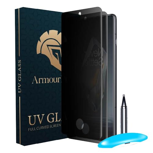 Image of ArmourPro UV Privacy Tempered Glass Screen Protector for OnePlus 12R (6.78 Inch, Pack of 2) Edge to Edge Coverage Anti-Spy /Anti-Peeping 9H Hardness